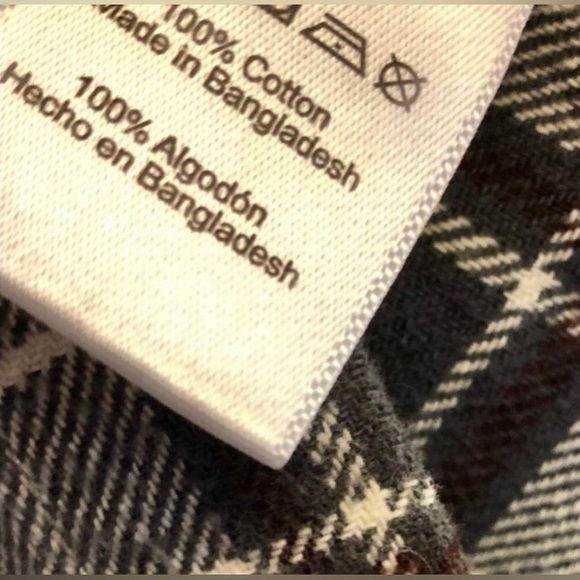 Jachs Men’s Cream Gray Plaid Button Down Flannel Shirt - Size L - Large - Picture 4 of 5